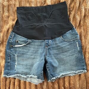 Sonoma Maternity Blue Denim Shorts with Black Waistband